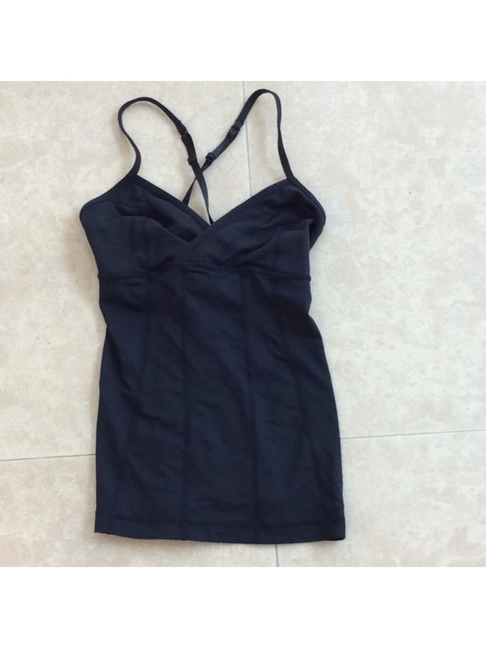 Black Strappy V-Neck Women's Tank Top